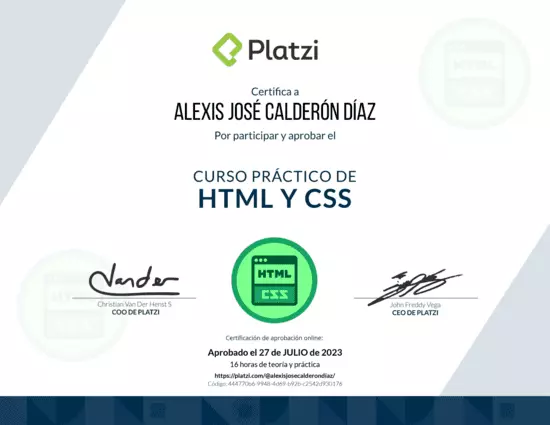 Certificado HTML y CSS