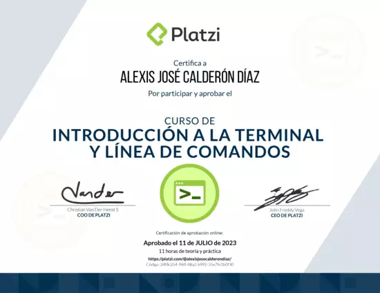Certificado Terminal de comandos